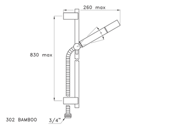 SIRIUS - Shower wallbar with hand shower by RUBINETTERIE STELLA - view 3